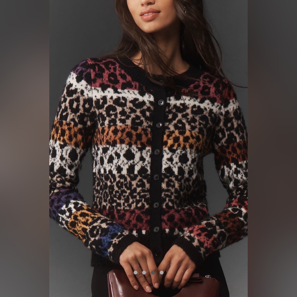 Maeve Crew-Neck Animal Print Sweater 1X NWT - Picture 3 of 5